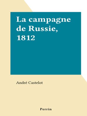 cover image of La campagne de Russie, 1812